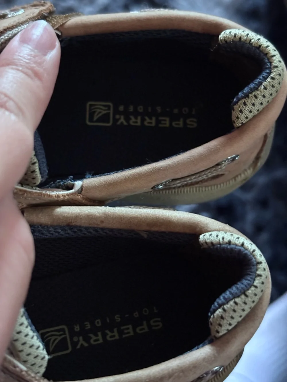 Sperry Kids Light Brown/Tan Leather Moccasins with Laces